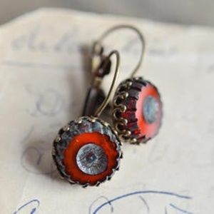 Rustic Orange Neo Vintage Earrings